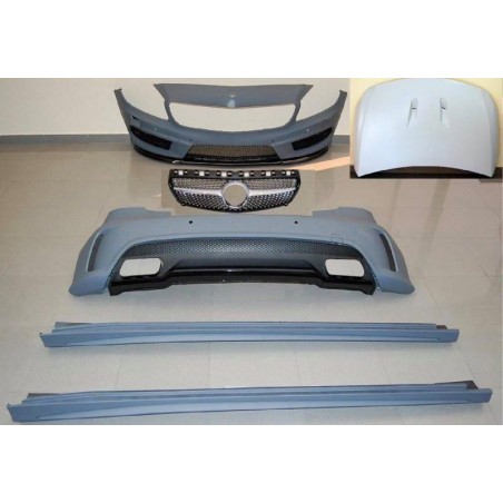 Carbonparts Tuning 1385 - Bodykit Front bumper Rear bumper Side skirts Bonnet fit for Mercedes W176