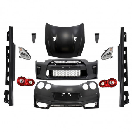 Pièces en carbone Tuning Body Kit für Nissan GT-R 08-17 Facelift 17 Stoßstange Grill Hood Scheinwerfer