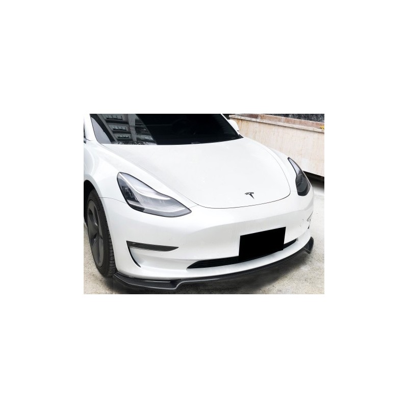 Pièces en carbone Tuning 1438 - Frontlippe V3 Carbon passend für Tesla Model 3 ab 2017