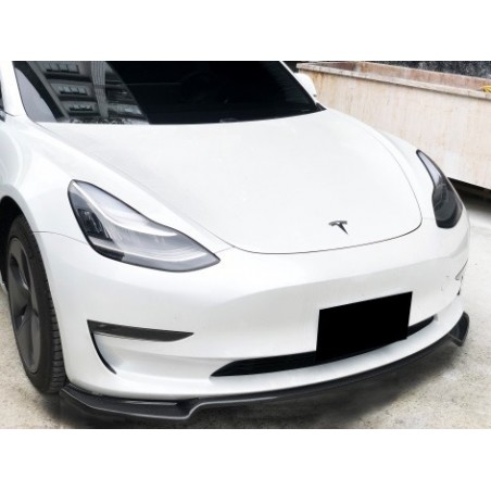 Pièces en carbone Tuning 1438 - Frontlippe V3 Carbon passend für Tesla Model 3 ab 2017