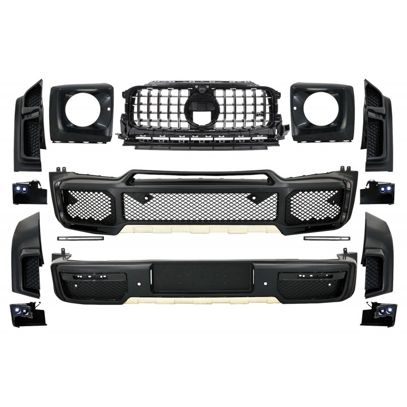 Pièces en carbone Tuning Bodykit Stoßstange Kühlergrill für Mercedes G-Klasse W463 2018+ Radkästen