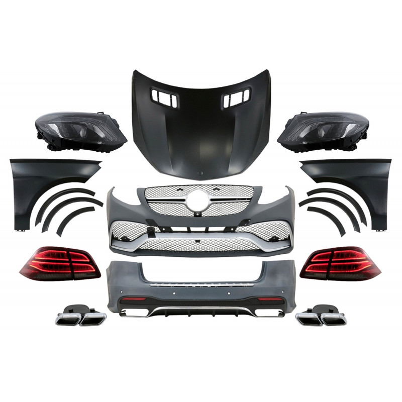 Carbonteile Tuning Bodykit Stoßstangen Umbau Set PP für Mercedes ML-Klasse W166 (2012-2015) nicht GLE AMG