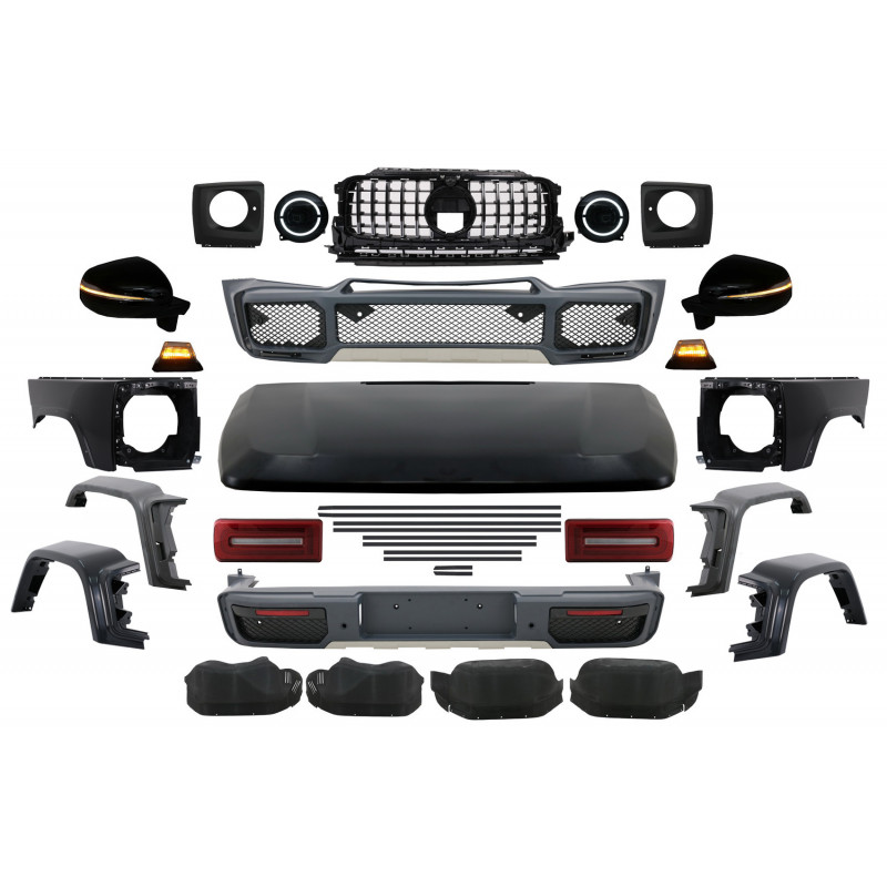 Pièces en carbone Tuning Body Kit für Mercedes G W463 08-17 G63 G65 W464 Stoßfïänger LED Licht Grill