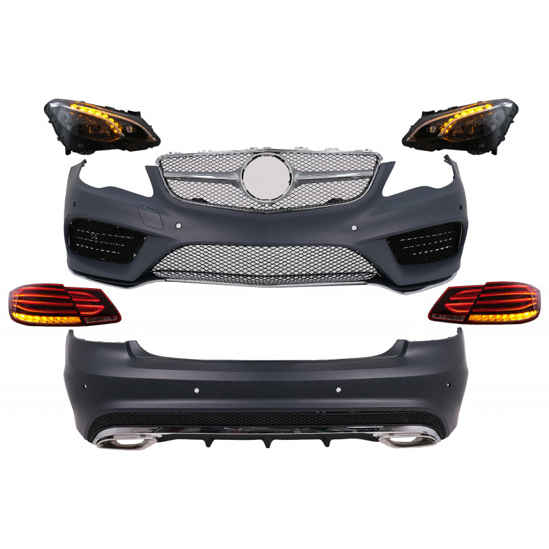 Carbonteile Tuning Body Kit, Umbau mit Stoßstange, Scheinwerfer etc. für Mercedes E C207 Coupe A207 Cabrio Facelift 13-17 nic...