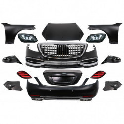 Carbonparts Tuning Bodykit für Mercedes S-Klasse W221 05-13 Umbau auf 2018 W222 Design Stoßstange