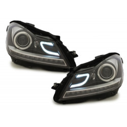 Pièces en carbone Tuning Bodykit für Mercedes C-Klasse W204 07-14 Facelift C63 Look Scheinwerfer LED DRL