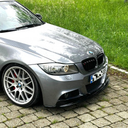 Carbonteile Tuning 1763 - Frontlippe Spoiler Schwert schwarz glänzend passend für BMW 3er E90 E91 LCI mit MPaket