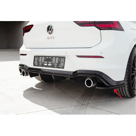 Carbonteile Tuning Heck Ansatz Splitter seitlich ABS Glanz Schwarz für Volkswagen VW Golf 8 GTI