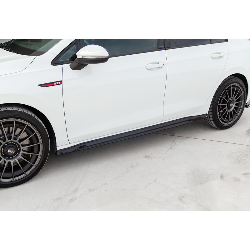 Carbonteile Tuning Sideskirts Seitenschweller Ansätze V2 ABS schwarz glänzend passend für Volkswagen VW Golf Mk 8 GTI auch R ...