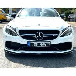 Carbonteile Tuning 1734 - Frontlippe Spoiler Schwert schwarz glänzend passend für Mercedes-Benz C63S C63 AMG W205 C205 A205 S205