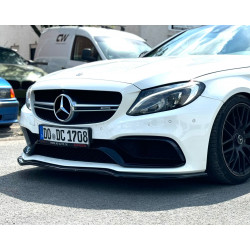 Carbonteile Tuning 1734 - Frontlippe Spoiler Schwert schwarz glänzend passend für Mercedes-Benz C63S C63 AMG W205 C205 A205 S205