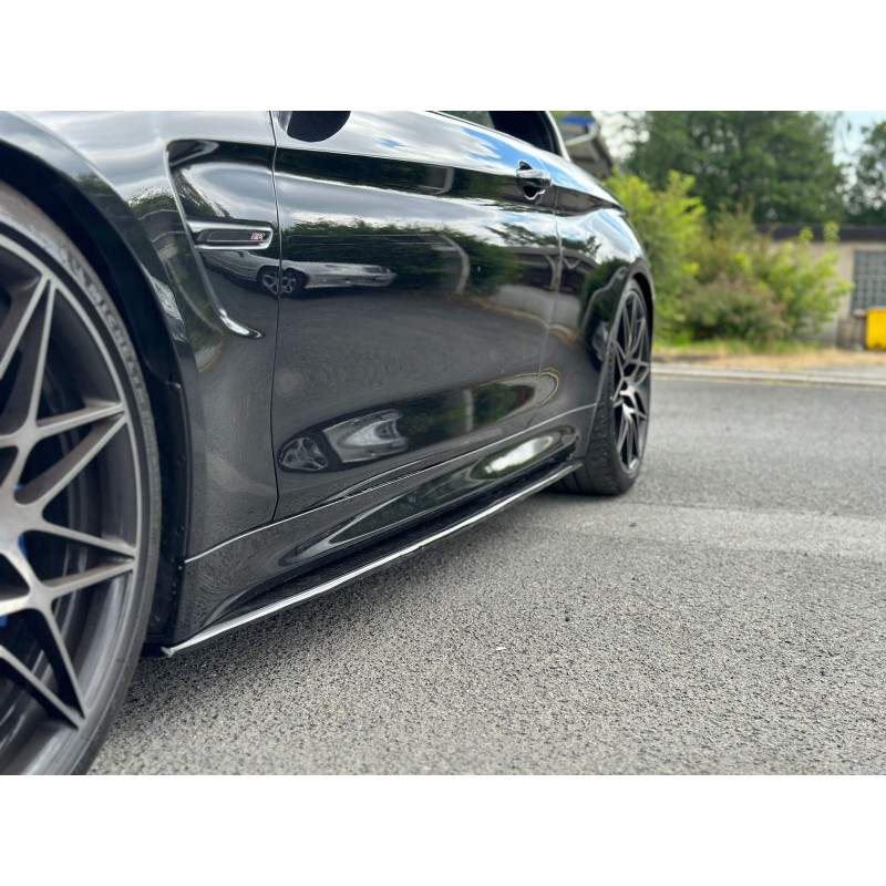 Carbonteile Tuning Sideskirts Seitenschweller Ansätze Performance ABS schwarz glänzend passend für BMW M4 F82 F83 - 2818