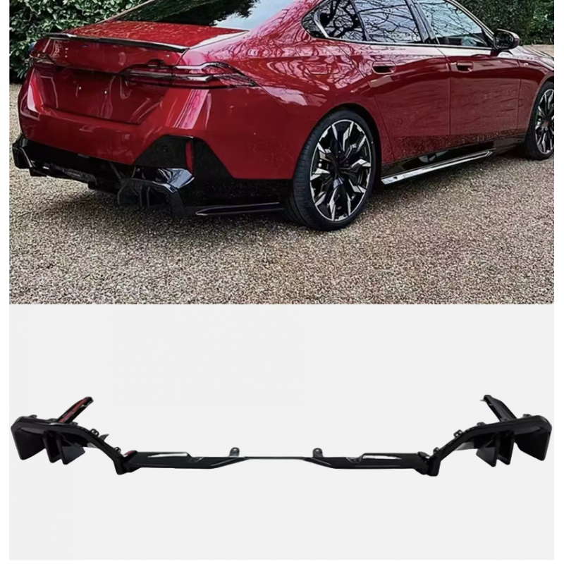 Carbonteile Tuning Heckdiffusor Diffusor Heck Ansatz Performance ABS Glanz passend für BMW 5er G60 - 2833