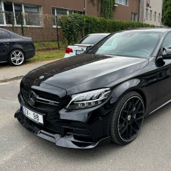 Carbonteile Tuning Frontlippe Lippe Schwert B ABS Glanz Schwarz passend für Mercedes Benz C Klasse W205 Limousine MoPf - 2791