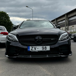 Carbonteile Tuning Frontlippe Lippe Schwert B ABS Glanz Schwarz passend für Mercedes Benz C Klasse W205 Limousine MoPf - 2791