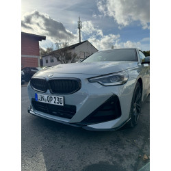 Pièces en carbone Tuning 1958 - Frontlippe Spoiler Schwert Performance ABS schwarz glänzend passend für BMW 2er G42 + M240i m...