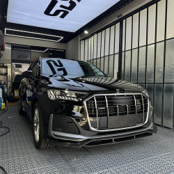 Pièces en carbone Tuning Frontlippe Lippe Schwert ABS Schwarz Glanz passend für AUDI SQ7 4M Facelift + Q7 S-Line - 2847