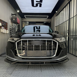 Pièces en carbone Tuning Frontlippe Lippe Schwert ABS Schwarz Glanz passend für AUDI SQ7 4M Facelift + Q7 S-Line - 2847