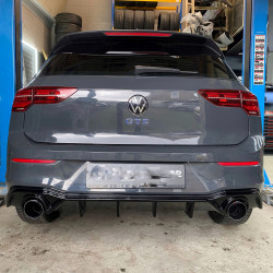 Carbonparts Tuning 2409 - Diffusor Heckdiffusor Heck Ansatz ABS Glanz Schwarz passend für Volkswagen VW Golf 8 GTI nicht R