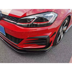 Pièces en carbone Tuning Canards Front Splitter Ansatz Set ABS Glanz Schwarz für Golf 7.5 GTI MK7 - 2889