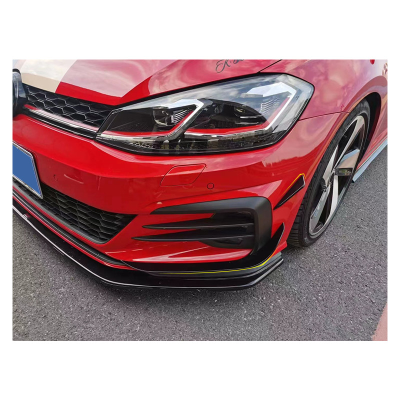 Carbonteile Tuning Canards Front Splitter Ansatz Set ABS Glanz Schwarz für Golf 7.5 GTI MK7 - 2889