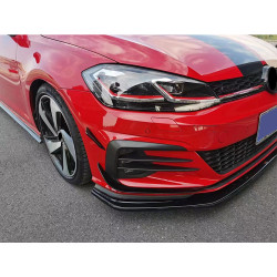 Carbonteile Tuning Canards Front Splitter Ansatz Set ABS Glanz Schwarz für Golf 7.5 GTI MK7 - 2889