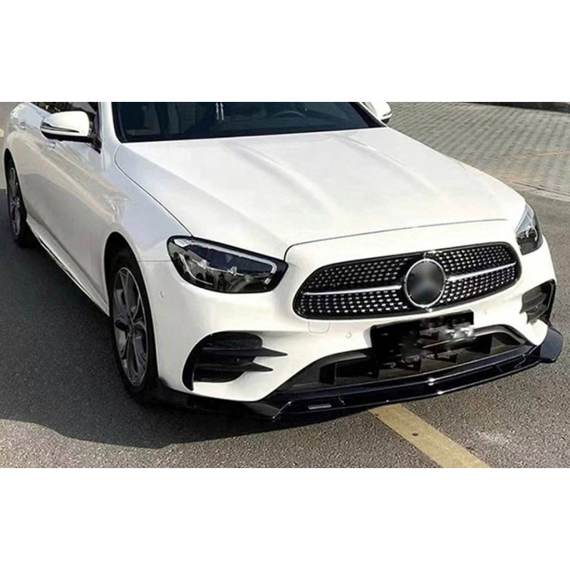 Pièces en carbone Tuning Frontlippe Lippe Schwert Spoiler ABS Glanz für Mercedes Benz E Klasse W213 AMG Paket 2020+ - 2890