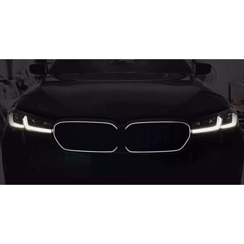 Carbonteile Tuning Nieren Grill Doppelsteg Kühler Beleuchtet ABS Glanz für BMW 3er G20 und G21 Facelift - 2896