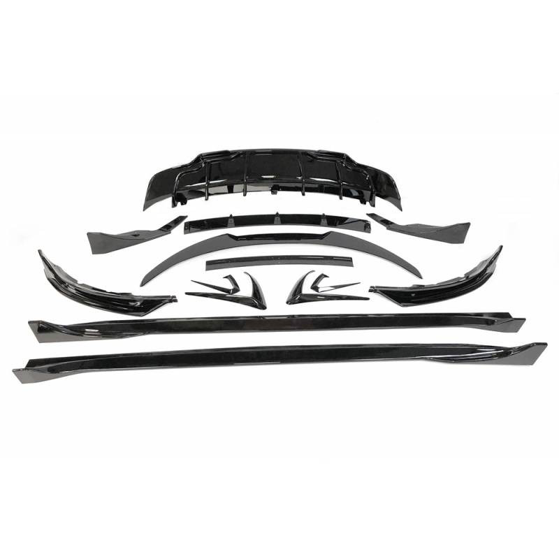 Carbonparts Tuning Verspoilerungspaket Frontlippe Schweller Diffusor Spoiler ABS Glanz für Tesla Model 3 - 2902