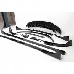 Carbonteile Tuning Verspoilerungspaket Frontlippe Schweller Diffusor Spoiler ABS Glanz für Tesla Model 3 - 2902