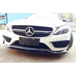 Carbonteile Tuning Frontlippe Spoiler Schwert Carbon passend für Mercedes-Benz W205 C205 mit AMG Line + C43 - 2905