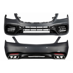 Carbonteile Tuning Bodykit Stoßstangen Set PP für Mercedes S-Klasse W222 Facelift (06.2017- 08.2020) nicht 63 AMG - 2911