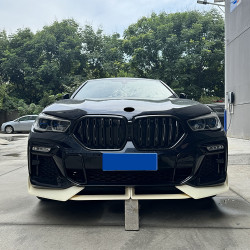 Carbonparts Tuning Frontlippe Lippe Spoiler Schwert Performance ABS schwarz glänzend für BMW X6 G06 Vorfacelift mit MPaket - ...