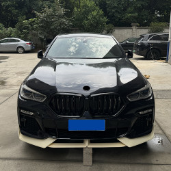 Carbonparts Tuning Frontlippe Lippe Spoiler Schwert Performance ABS schwarz glänzend für BMW X6 G06 Vorfacelift mit MPaket - ...