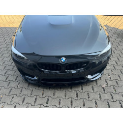 Carbonparts Tuning Frontlippe Lippe Schwert Front Spoiler ABS Glanz Schwarz V2 passend für BMW M3 F80 und M4 F82