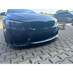 Carbonparts Tuning Frontlippe Lippe Schwert Front Spoiler ABS Glanz Schwarz V2 passend für BMW M3 F80 und M4 F82