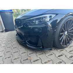 Pièces en carbone Tuning Frontlippe Lippe Schwert Front Spoiler ABS Glanz Schwarz V2 passend für BMW M3 F80 und M4 F82