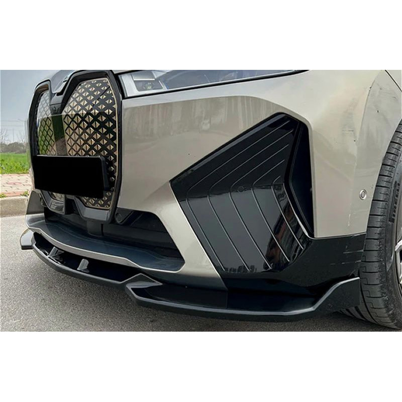 Carbonteile Tuning Frontlippe Lippe Spoiler Schwert Performance ABS schwarz glänzend für BMW iX i20 - 3018