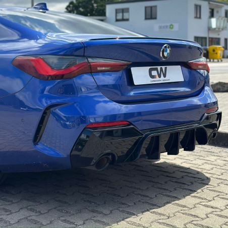 Carbonteile Tuning 2079 - Diffusor Heckansatz Heckdiffusor ABS schwarz Glanz passend für BMW 4er G22 G23 420 430 M Paket