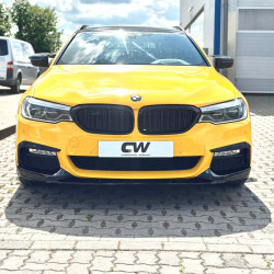 Carbonteile Tuning 1338 - Frontlippe V1.1 schwarz glanz passend für BMW 5er G30 G31 Vorfacelift (VFL) mit MPaket