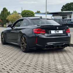 Carbonteile Tuning Heckspoiler Spoiler Lippe Ansatz Dach ABS schwarz glänzend für BMW 2er F22 + M2 F87 - 2972