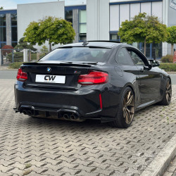Carbonteile Tuning Heckspoiler Spoiler Lippe Ansatz Dach ABS schwarz glänzend für BMW 2er F22 + M2 F87 - 2972