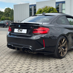 Carbonteile Tuning Heckspoiler Spoiler Lippe Ansatz Dach ABS schwarz glänzend für BMW 2er F22 + M2 F87 - 2972