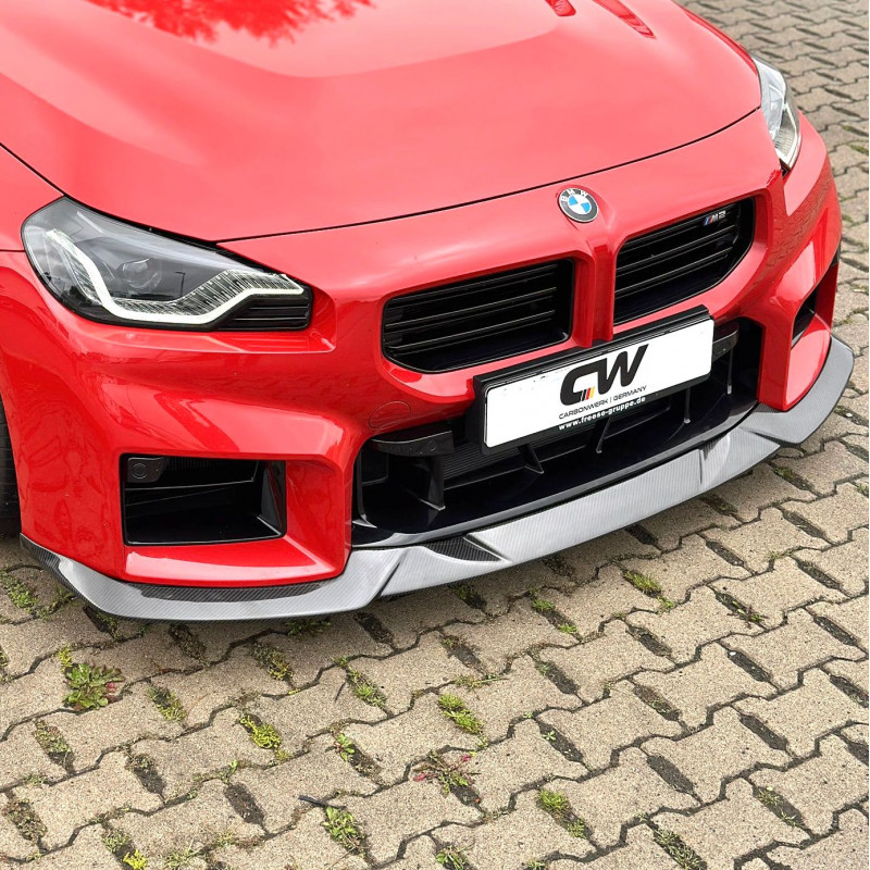 Carbonteile Tuning Frontaufsatz Frontlippe Spoiler Schwert R Vollcarbon passend für BMW G87 M2 - 2980