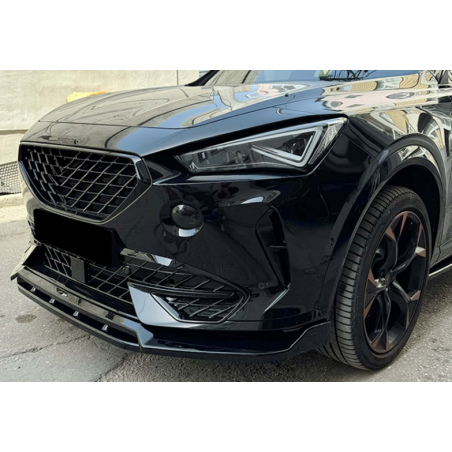 Carbonteile Tuning Frontlippe Spoiler Schwert ABS Schwarz Glänzend passend für Cupra Formentor - 3081