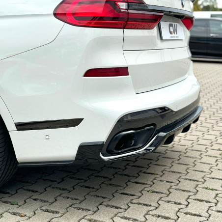 Carbonteile Tuning Heckdiffusor Diffusor Heck Ansatz ABS schwarz glänzend passend für BMW X7 G07 mit MPaket - 3086