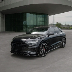 Carbonteile Tuning Frontlippe Spoiler Lippe Schwert Frontspoiler ABS Glanz für AUDI SQ8 4M + Q8 S-Line Mk1 2018-2023 - 3092