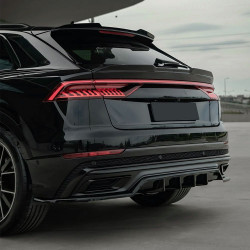 Carbonteile Tuning Heckspoiler Lippe Spoiler Flaps Aufsatz ABS Glanz Schwarz passend für AUDI SQ8 4M + Q8 S-Line 2018+ - 3094