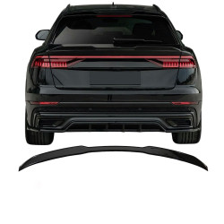 Carbonteile Tuning Heckspoiler Lippe Spoiler Flaps Aufsatz ABS Glanz Schwarz passend für AUDI SQ8 4M + Q8 S-Line 2018+ - 3095