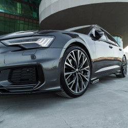 Carbonteile Tuning Seitenschwelleransatz Sideskirt Extension ABS passend für Audi A6 C8 4K S-Line + S6 C8 4K - 3097